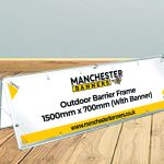 Outdoor Barrier Frame 1500mm x 700mm (With Banner)