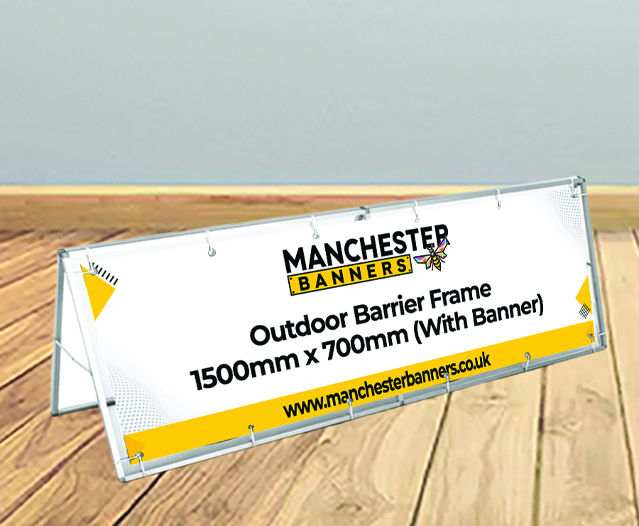 Outdoor Barrier Frame 1500mm x 700mm (With Banner)