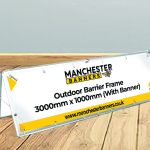 Outdoor Barrier Frame 3000mm x 1000mm (With Banner)