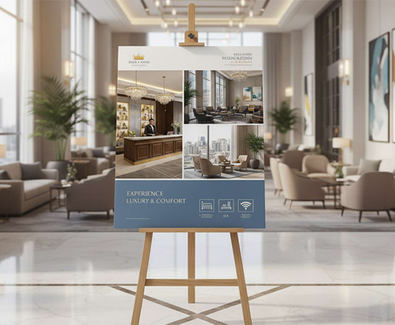 Retail Supermarket Easel With Printed Sign