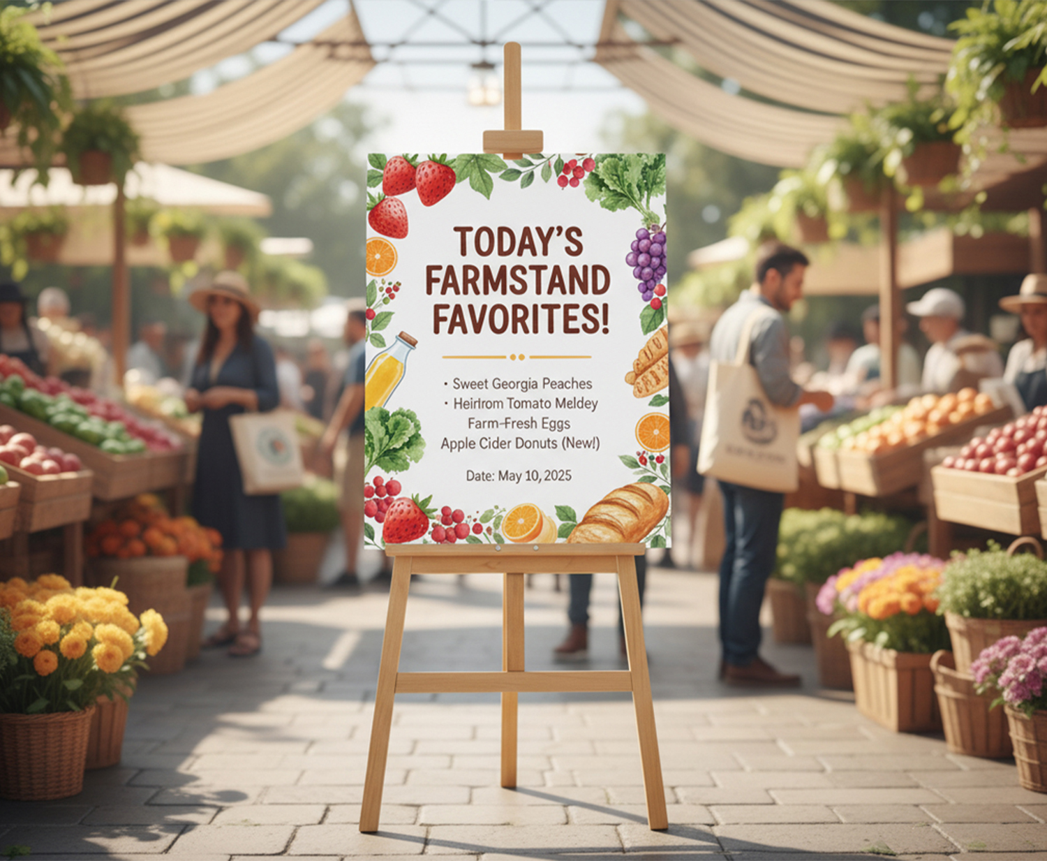Retail Supermarket Easel With Printed Sign