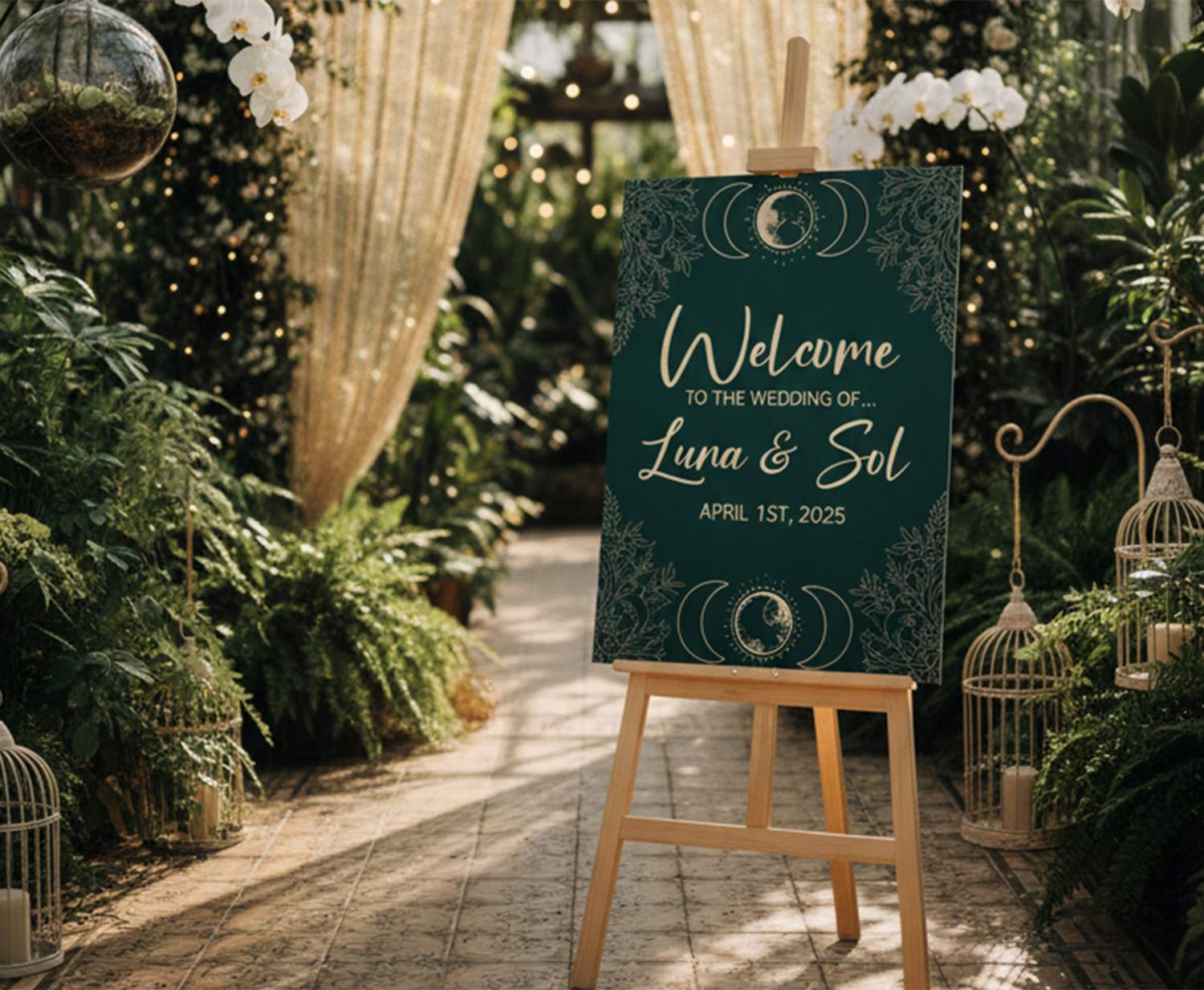 Wedding Wooden Easel With Printed Sign